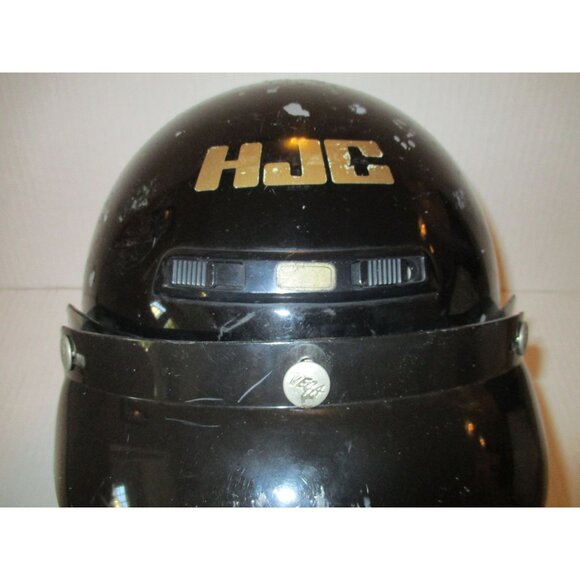 *HJC Motorcycle Helmet Black DOT - Large - Adjustable Chin Strap and Visor - Picture 2 of 11